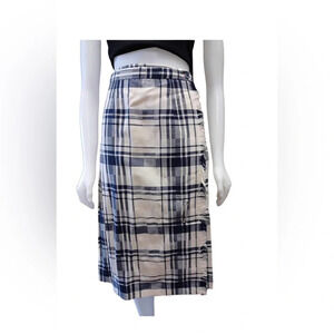 Highland Queen Blue Kilt Skirt  100% Virgin Wool Size 10